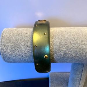 Alexis Bittar Green with gold dots Bangle Bracelet